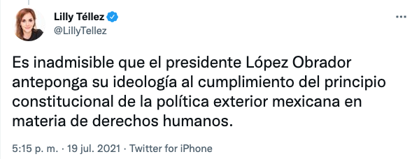 En contra de que el presidente de México apoye al dictador de Miguel Díaz-Canel
