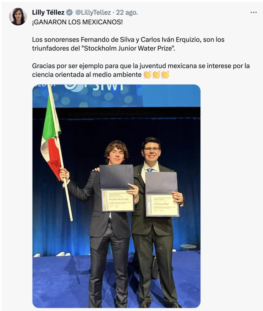 Jóvenes sonorenses ganadores del Stockholm Junior Water Prize
