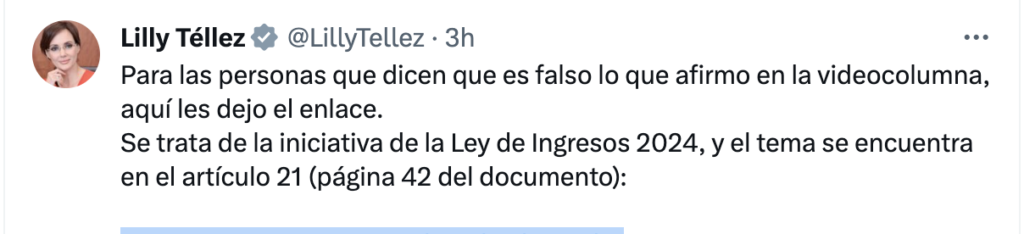 Documento sobre la Ley de Ingresos 2024 sobre los impuestos a los ahorros.